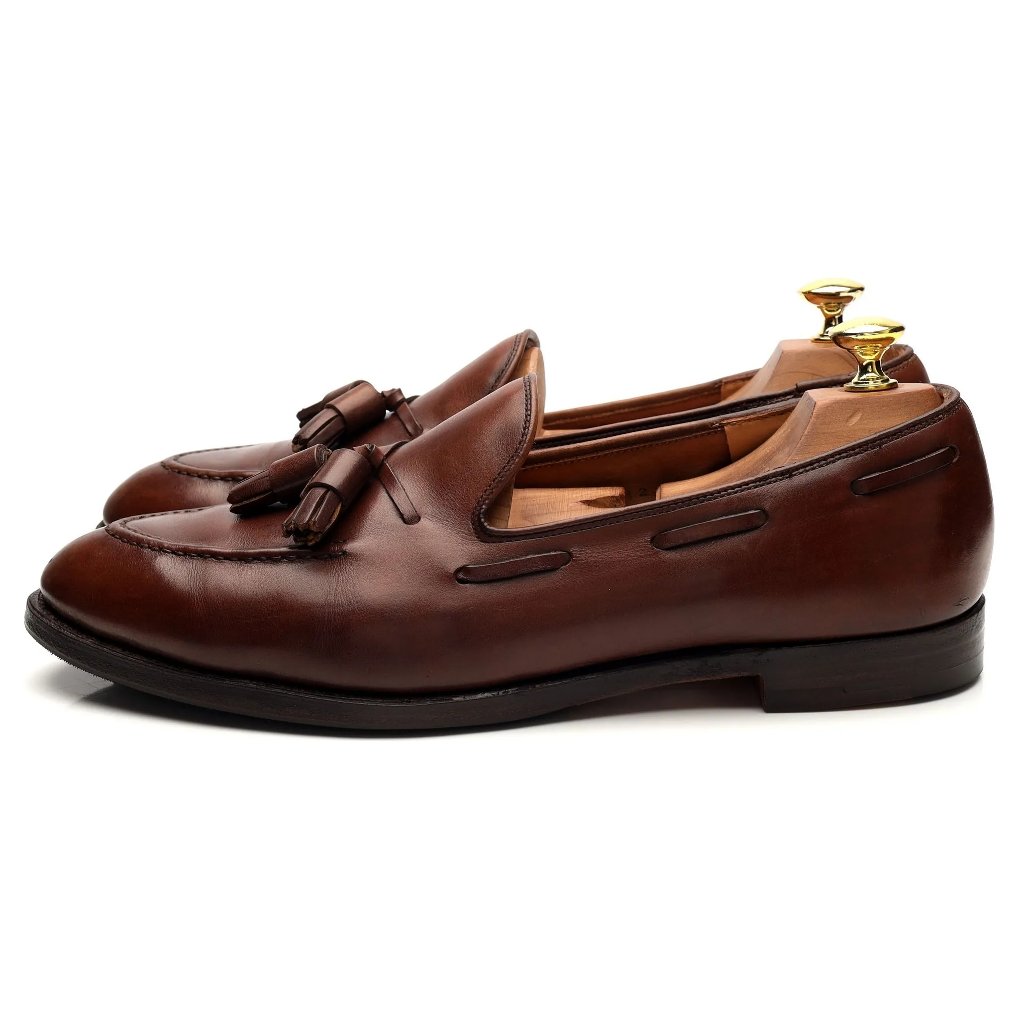 'Cavendish 2' Brown Leather Tassel Loafers UK 8.5 E