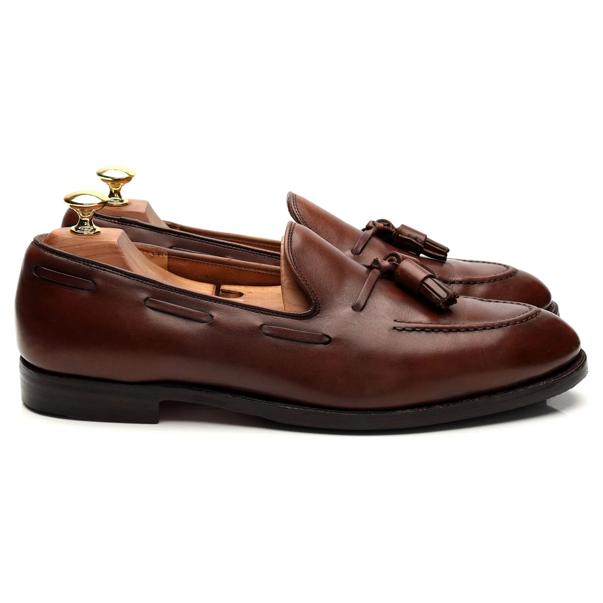 'Cavendish 2' Brown Leather Tassel Loafers UK 8.5 E