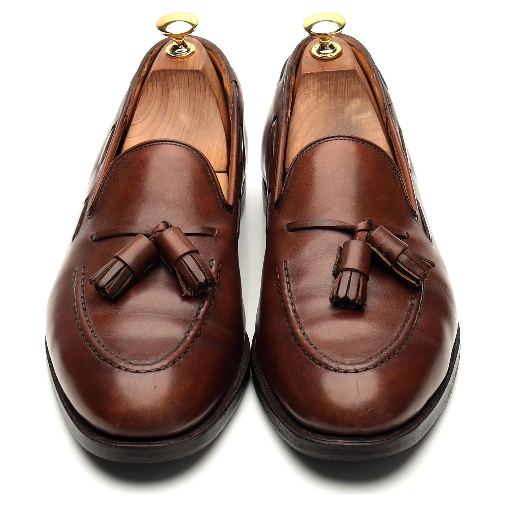 'Cavendish 2' Brown Leather Tassel Loafers UK 8.5 E