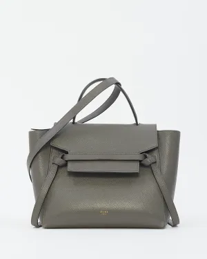 Celine Grey Grained Leather Mini Belt Bag