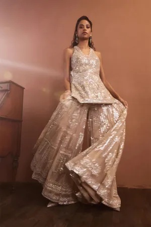 Champagne Sequin Sharara Set