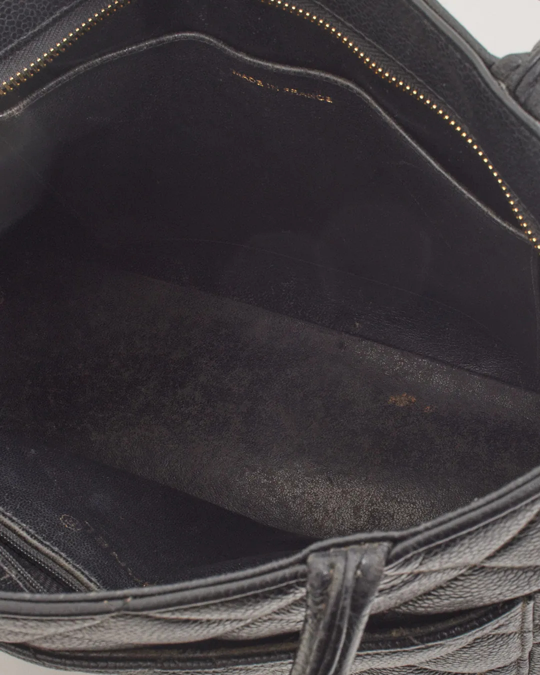Chanel Black Caviar Leather Medallion Top Handle Tote GHW