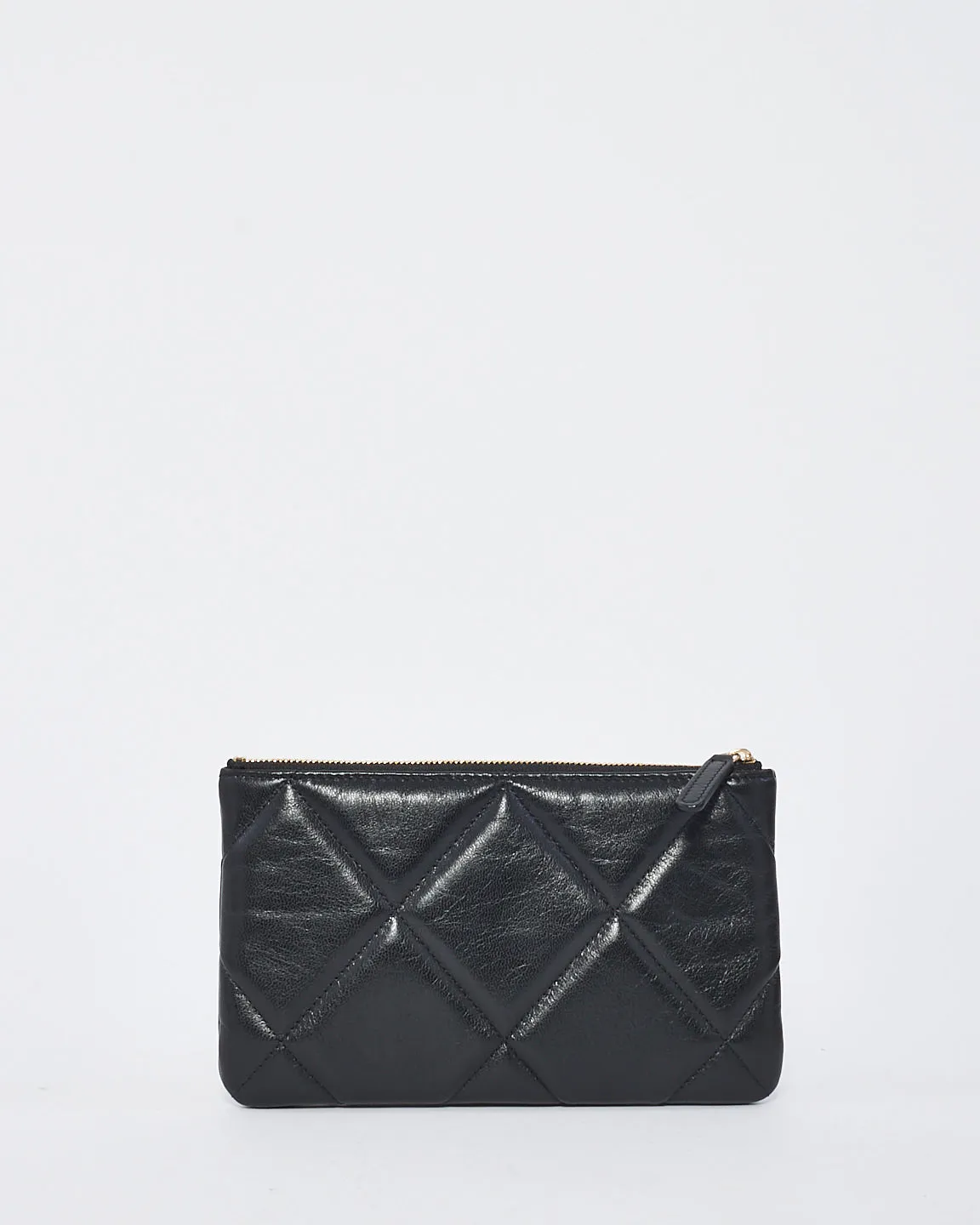 Chanel Black Quilted Leather 19 Pouch