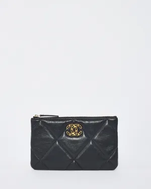 Chanel Black Quilted Leather 19 Pouch