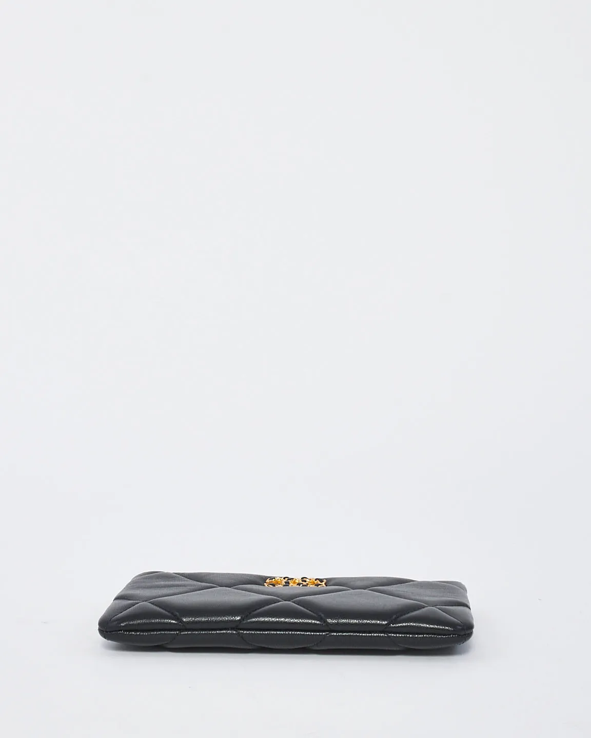 Chanel Black Quilted Leather 19 Pouch