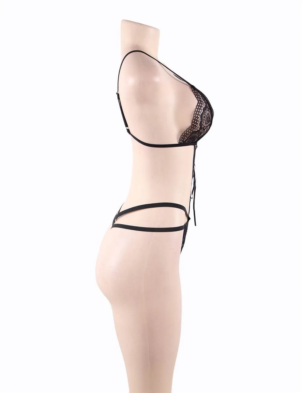 Charming Black Sheer Lace Teddy Lingerie Egypt