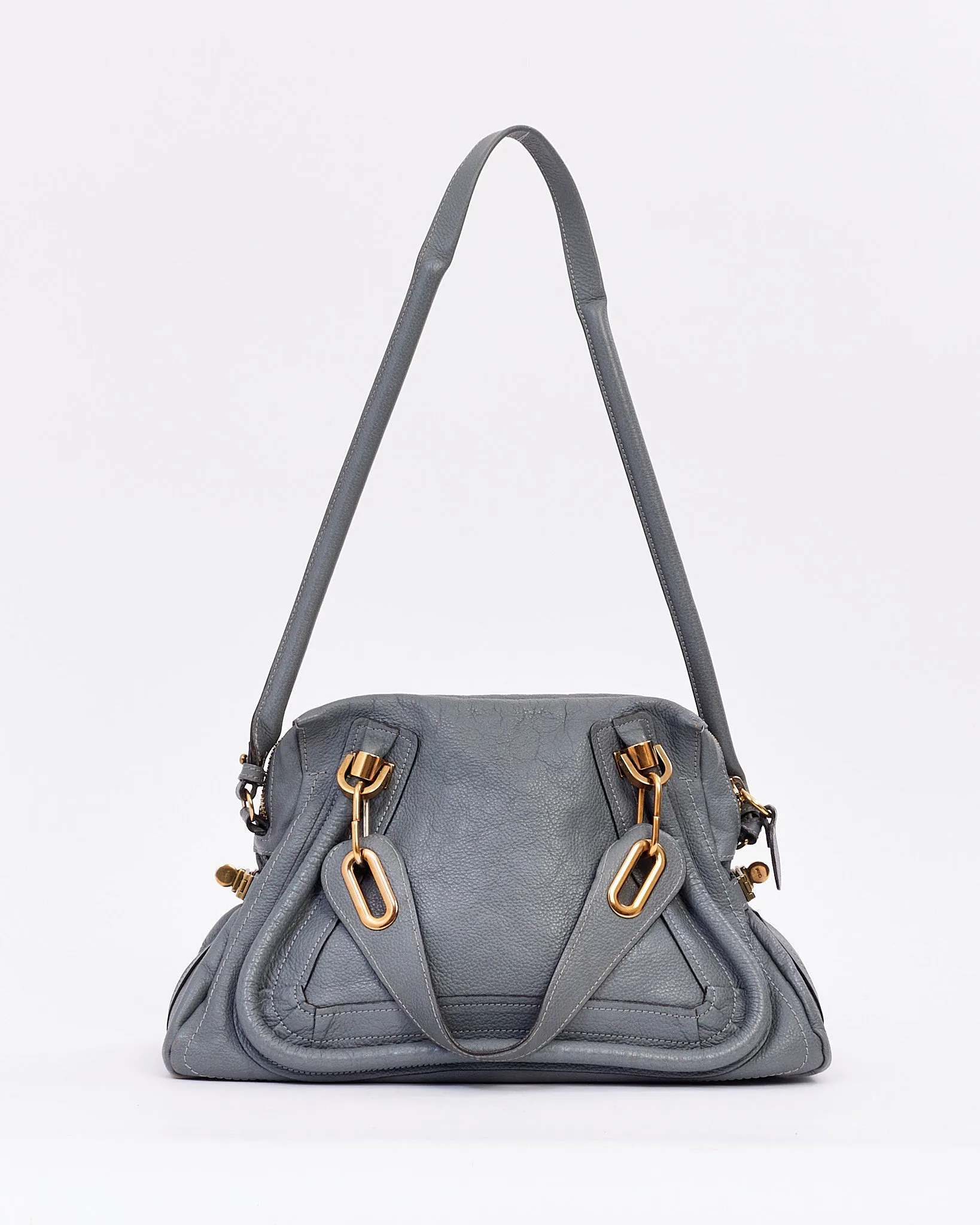 Chloé Light Grey Leather Paraty Bag