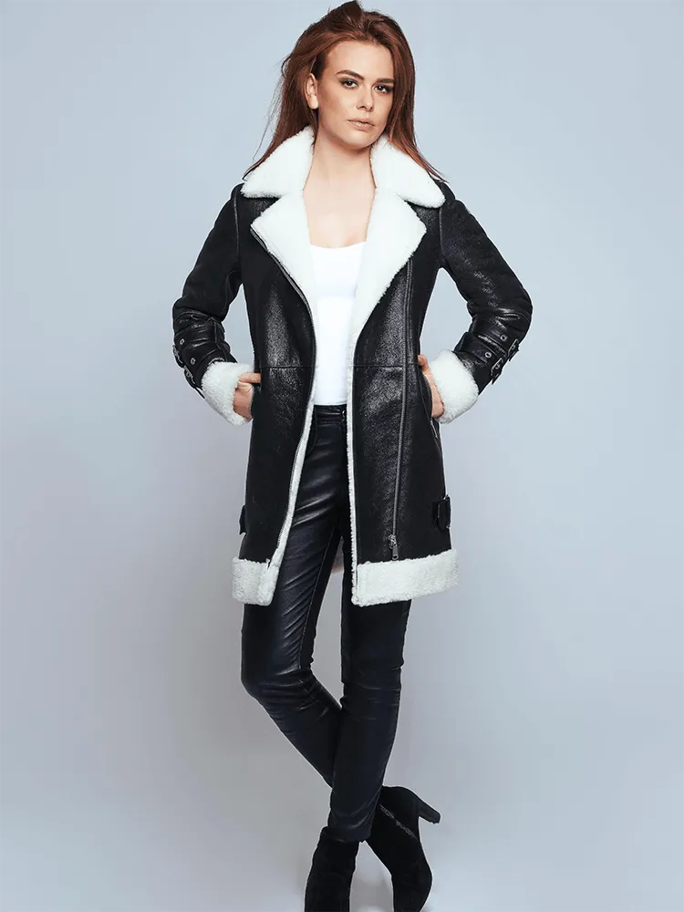 Chloe Black Shearling Leather Jacket