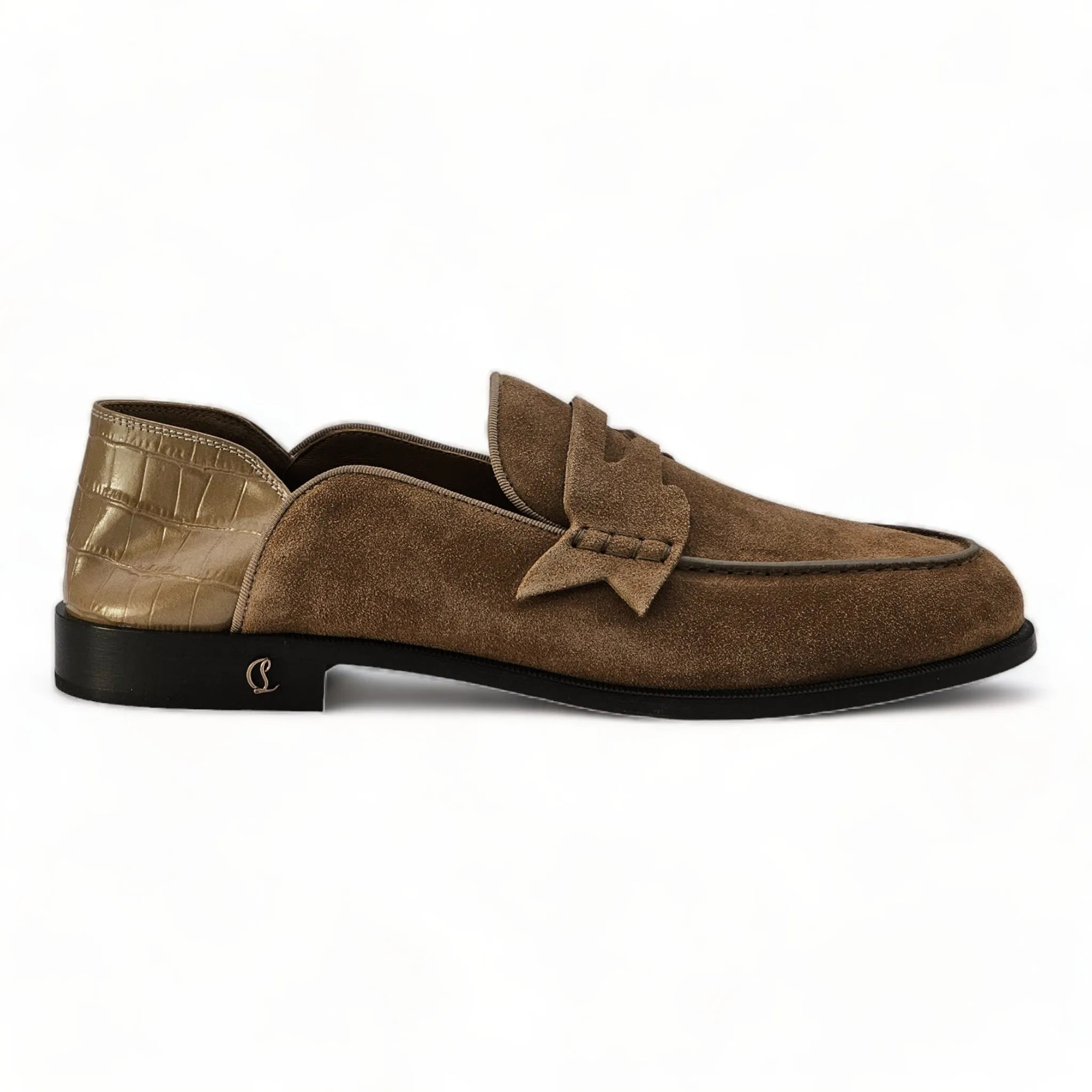 Christian Louboutin No Penny Loafers 30mm - Suede - Loafers - Tan