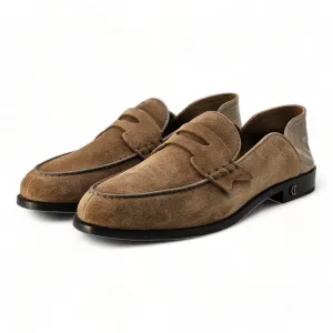 Christian Louboutin No Penny Loafers 30mm - Suede - Loafers - Tan