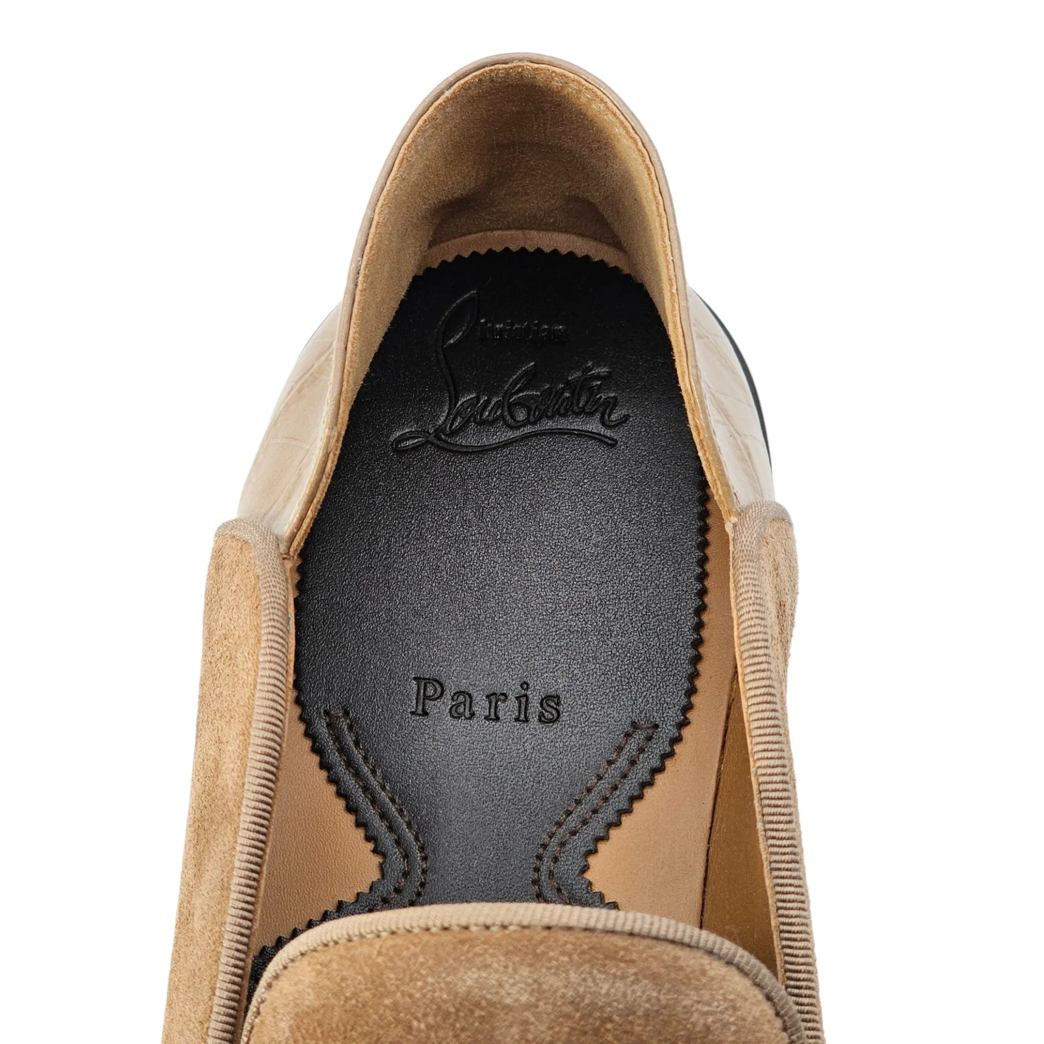 Christian Louboutin No Penny Loafers 30mm - Suede - Loafers - Tan