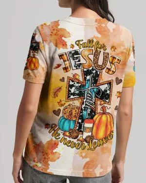 Christianartbag 3D T-Shirt For Women, Fall For Jesus Autumn, Halloween T-Shirt, Christian Shirt, Faithful Fashion, 3D Printed Shirts for Christian Women