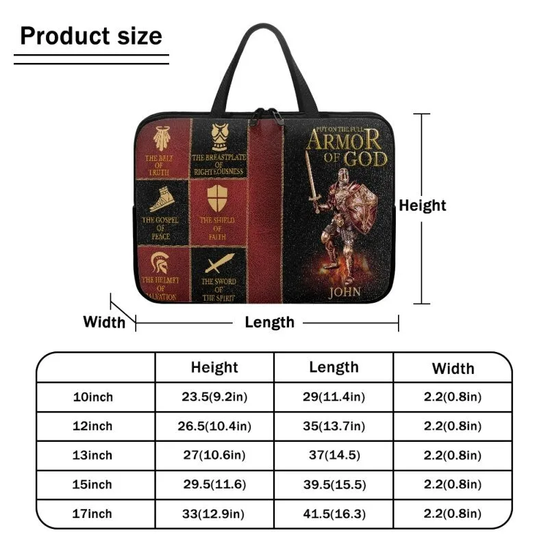 Christianartbag Laptop Bag, Put On The Full Armor Of God Laptop Bag, Personalized Laptop Bag, Laptop Bag, CABLTB03180823.