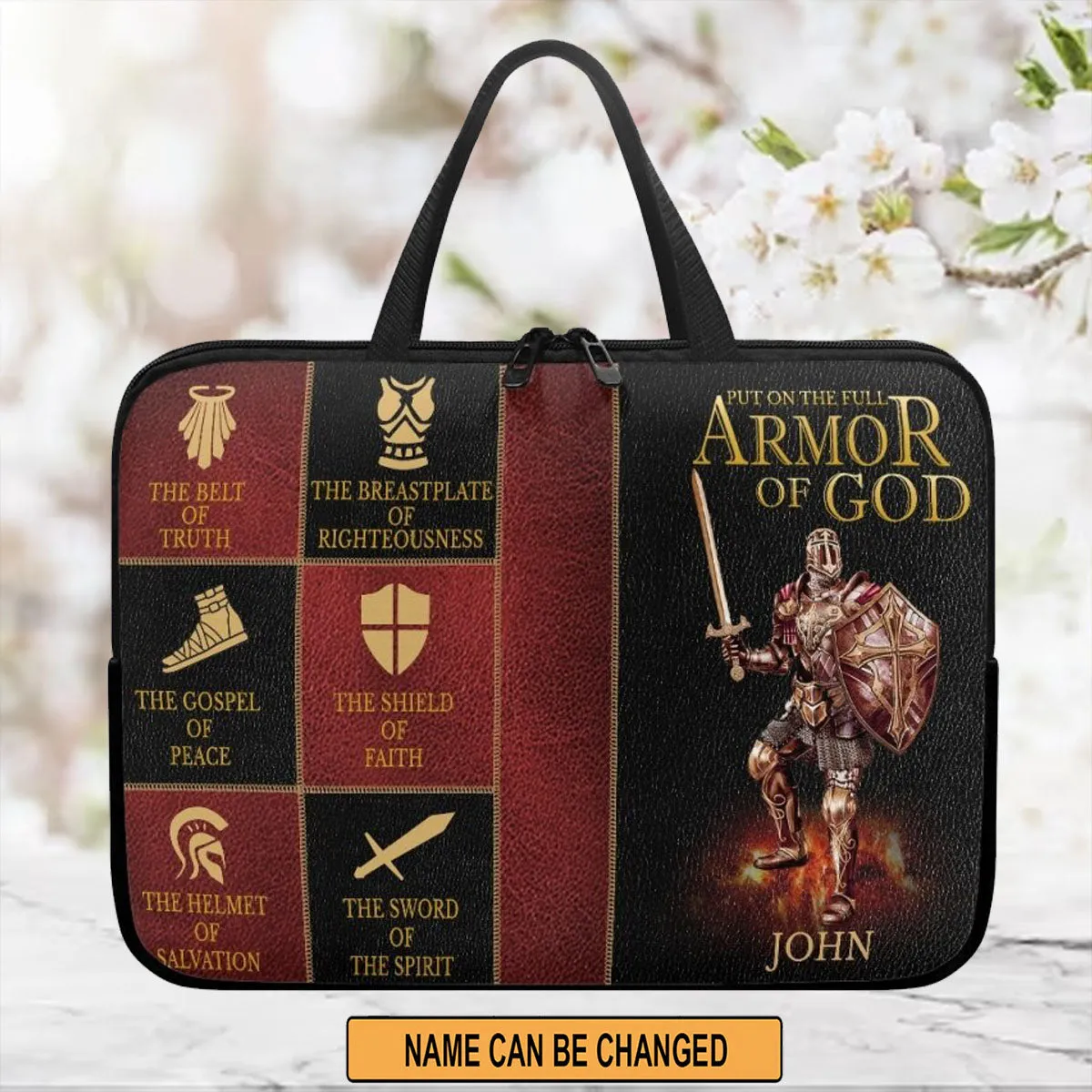 Christianartbag Laptop Bag, Put On The Full Armor Of God Laptop Bag, Personalized Laptop Bag, Laptop Bag, CABLTB03180823.