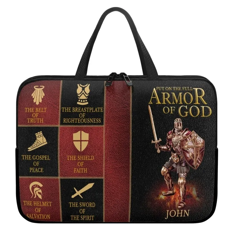 Christianartbag Laptop Bag, Put On The Full Armor Of God Laptop Bag, Personalized Laptop Bag, Laptop Bag, CABLTB03180823.