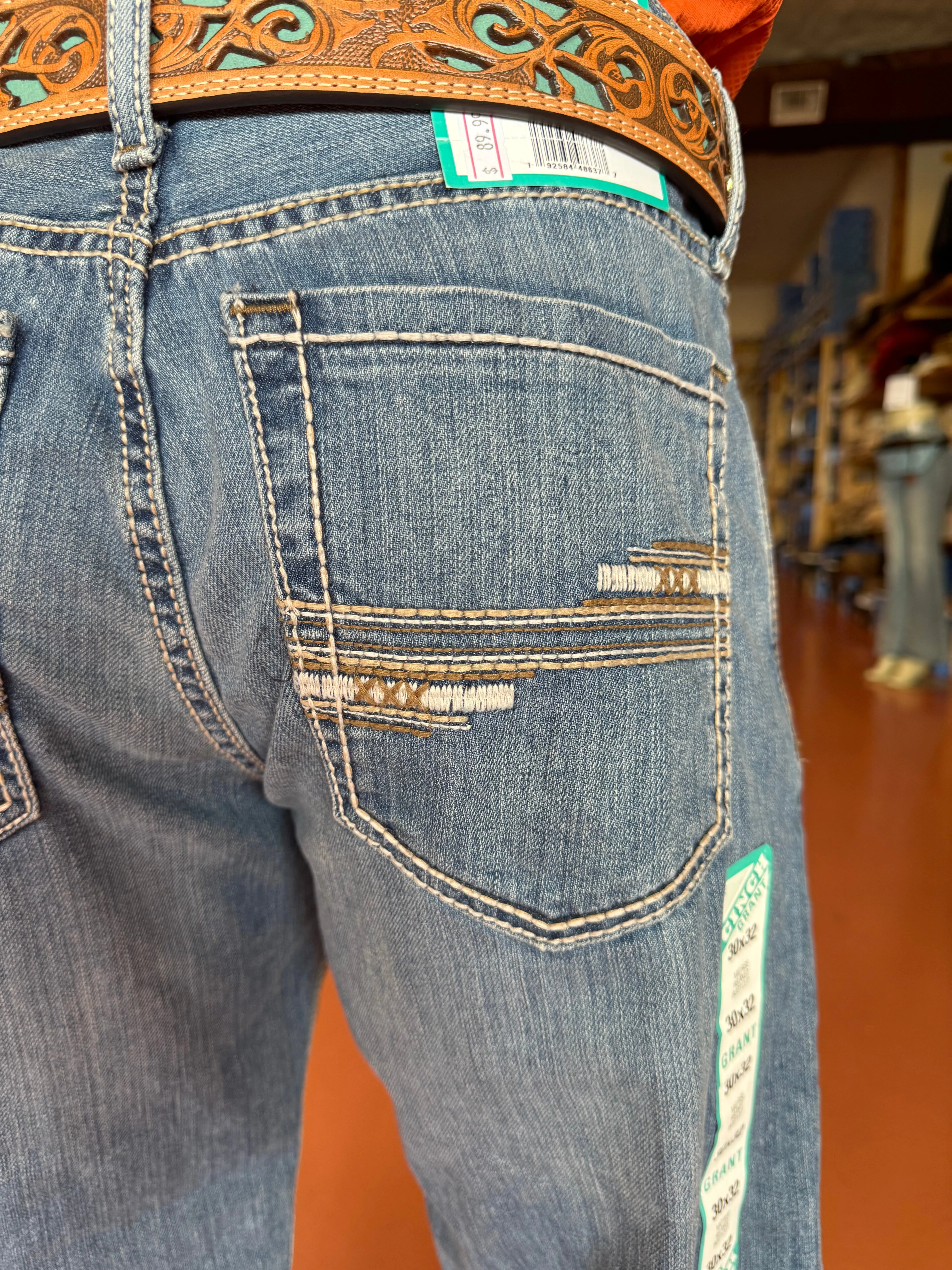 CINCH Grant Light-Wash Bootcut Jeans