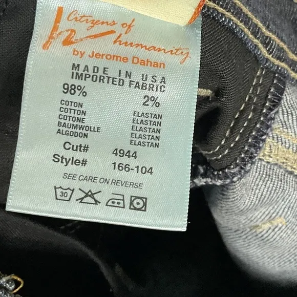 Citizens Of Humanity Women Grommet Electric Guitar Stretch Bootcut Jean Sz 26 N2