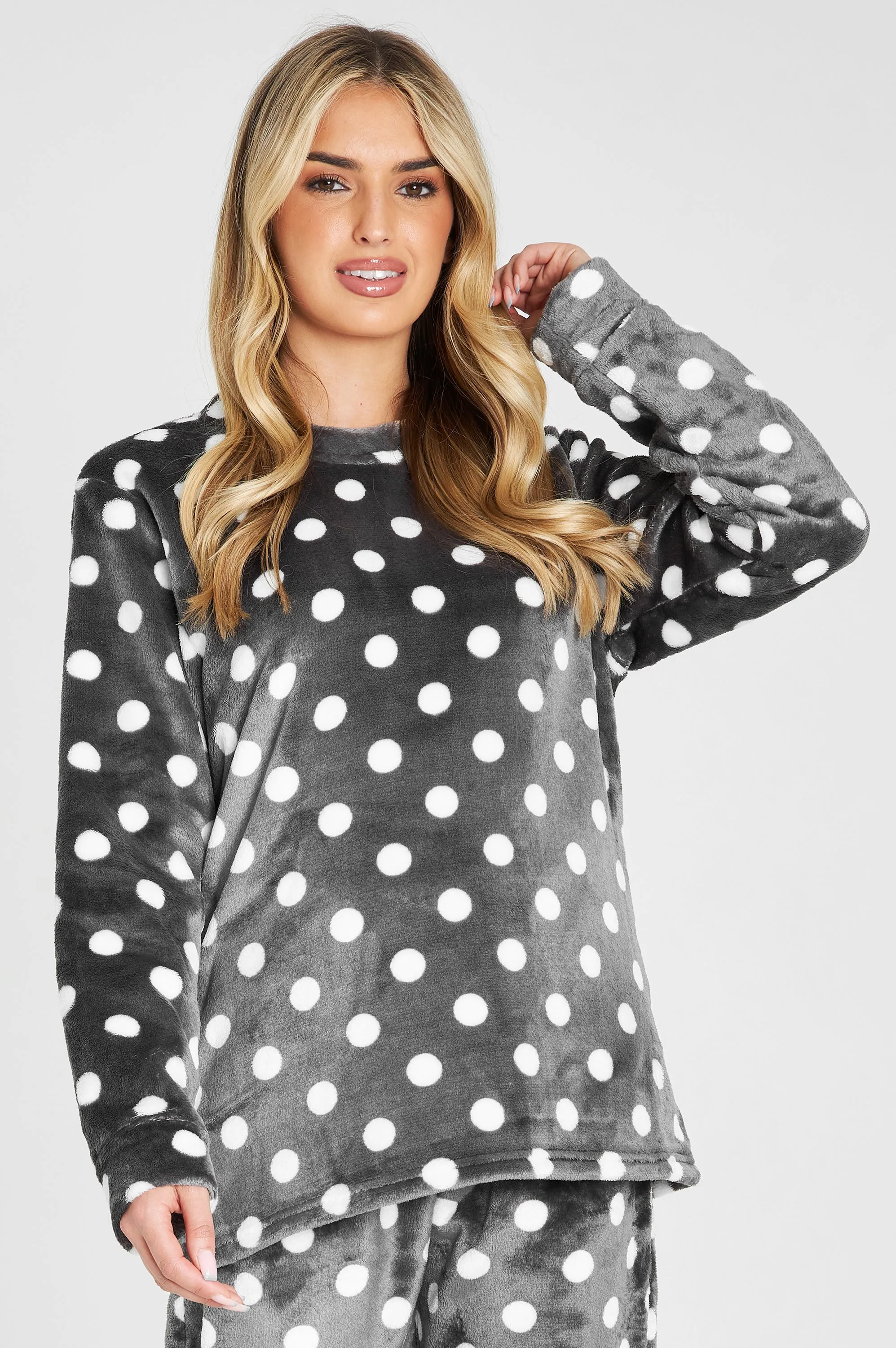 CityComfort Fleece Womens Pyjamas Set Long Sleeve Fluffy Loungewear Adults Teenagers, Winter PJs Warm Nightwear, Gifts for Her
