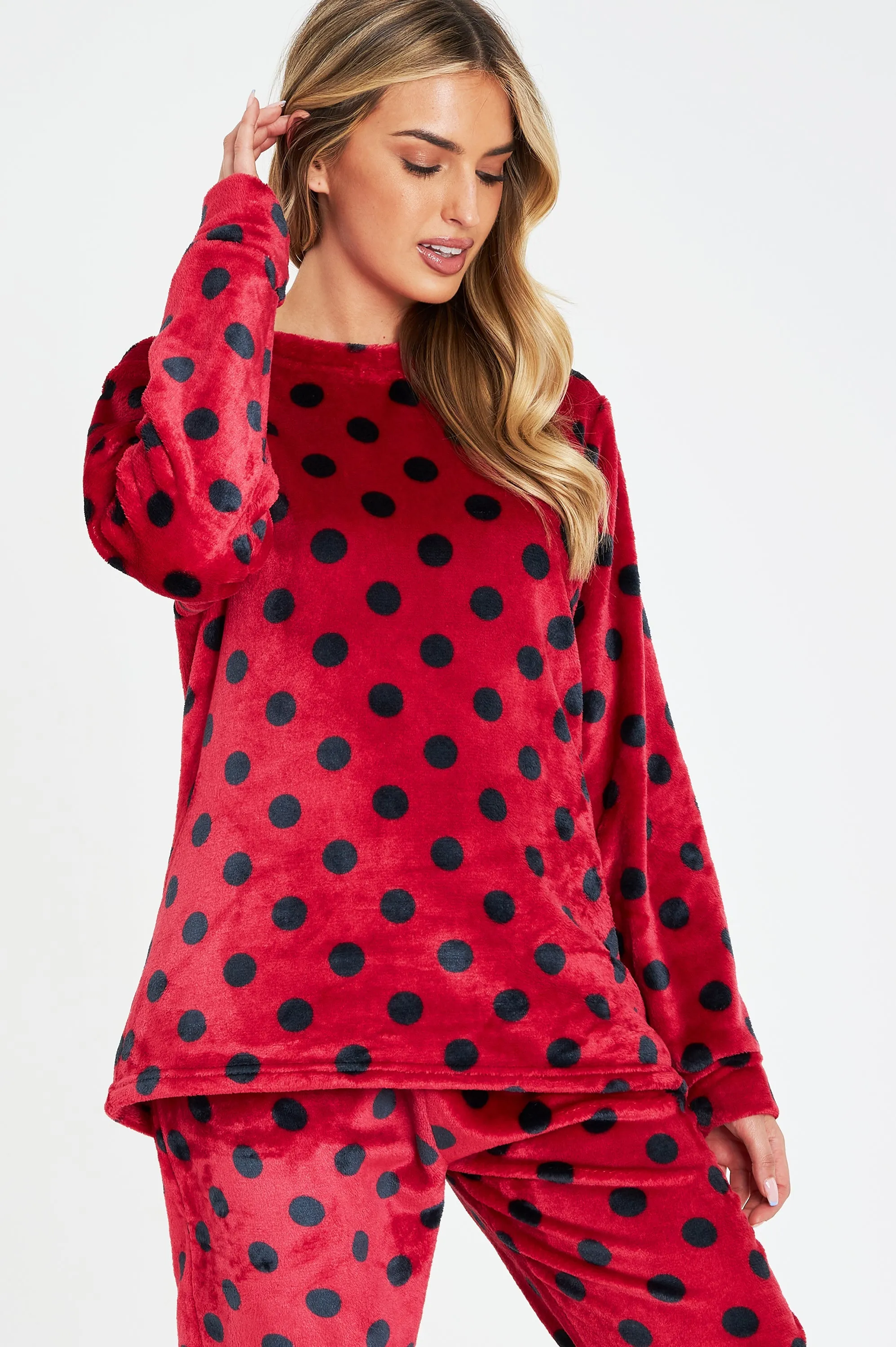 CityComfort Fleece Womens Pyjamas Set Long Sleeve Fluffy Loungewear Adults Teenagers, Winter PJs Warm Nightwear, Gifts for Her