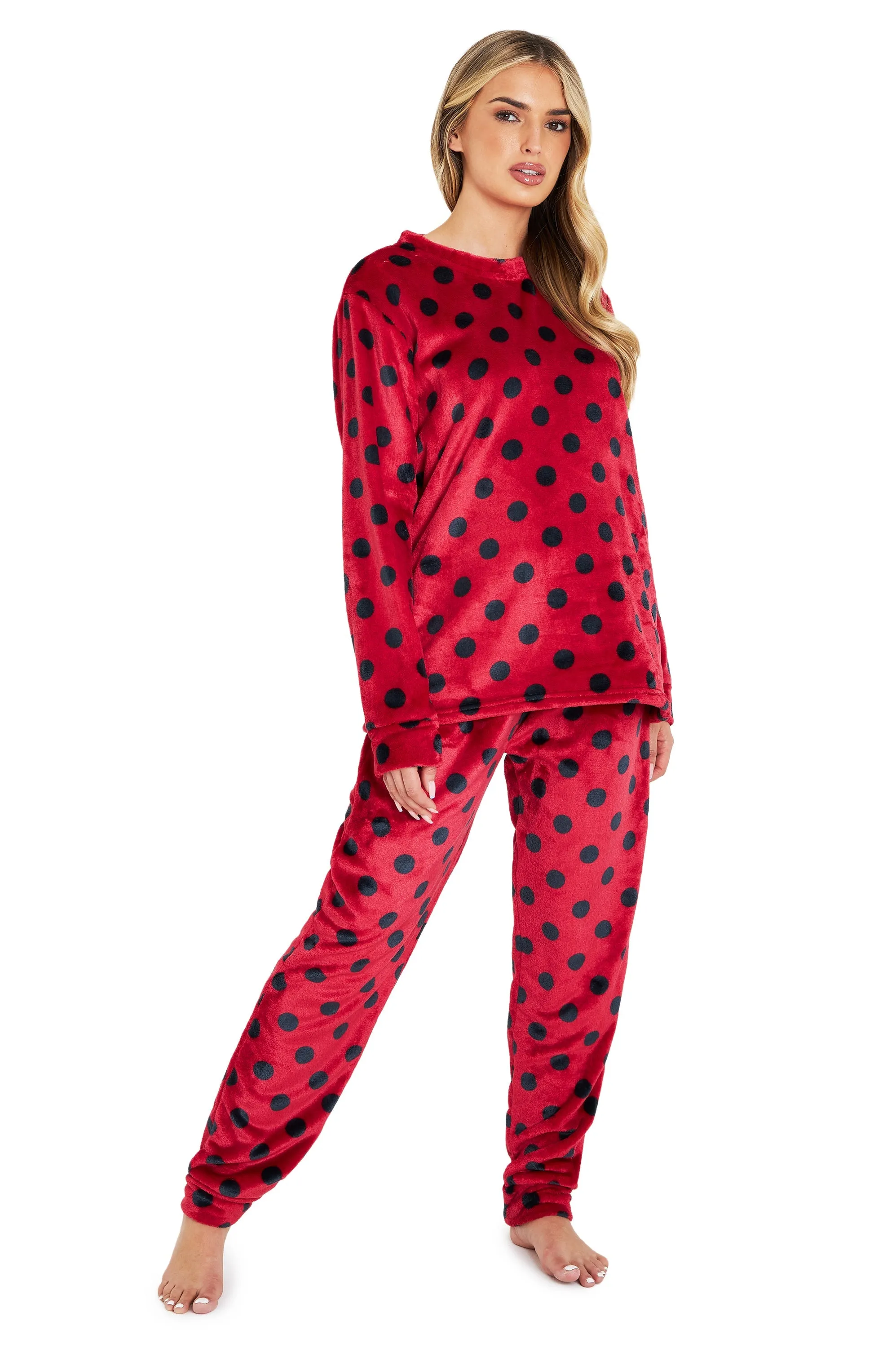 CityComfort Fleece Womens Pyjamas Set Long Sleeve Fluffy Loungewear Adults Teenagers, Winter PJs Warm Nightwear, Gifts for Her