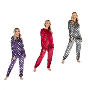 CityComfort Fleece Womens Pyjamas Set Long Sleeve Fluffy Loungewear Adults Teenagers, Winter PJs Warm Nightwear, Gifts for Her