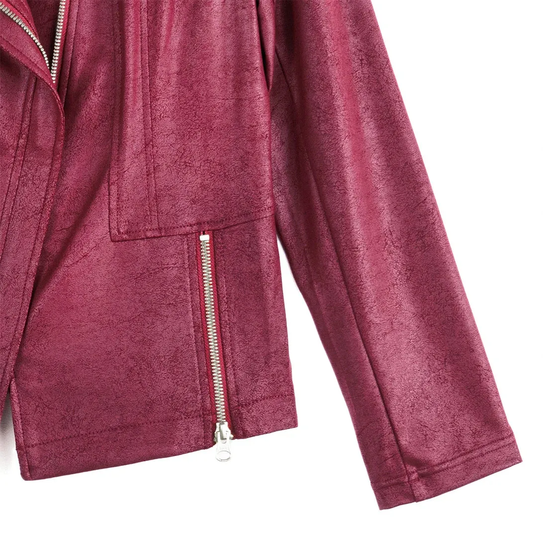 Clara Sunwoo Liquid Leather Signature Jacket Merlot