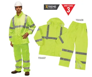 Class 3 Reflective Rain Jacket - Lime - 2XL