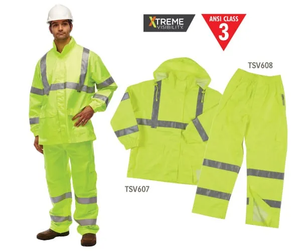 Class 3 Reflective Rain Jacket - Lime - 2XL