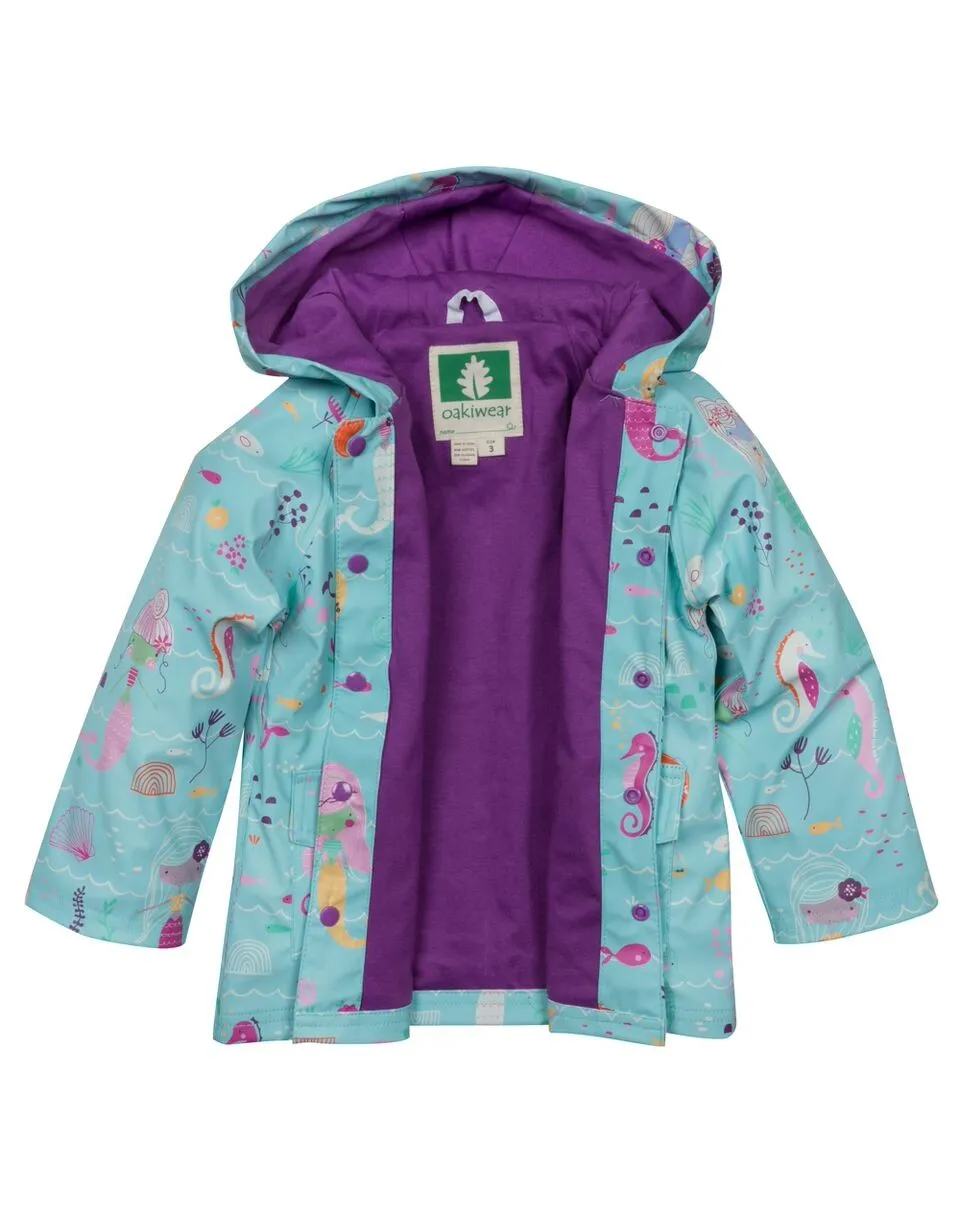 CLEARANCE: Mermaid Lined Rain Jacket size 10/11