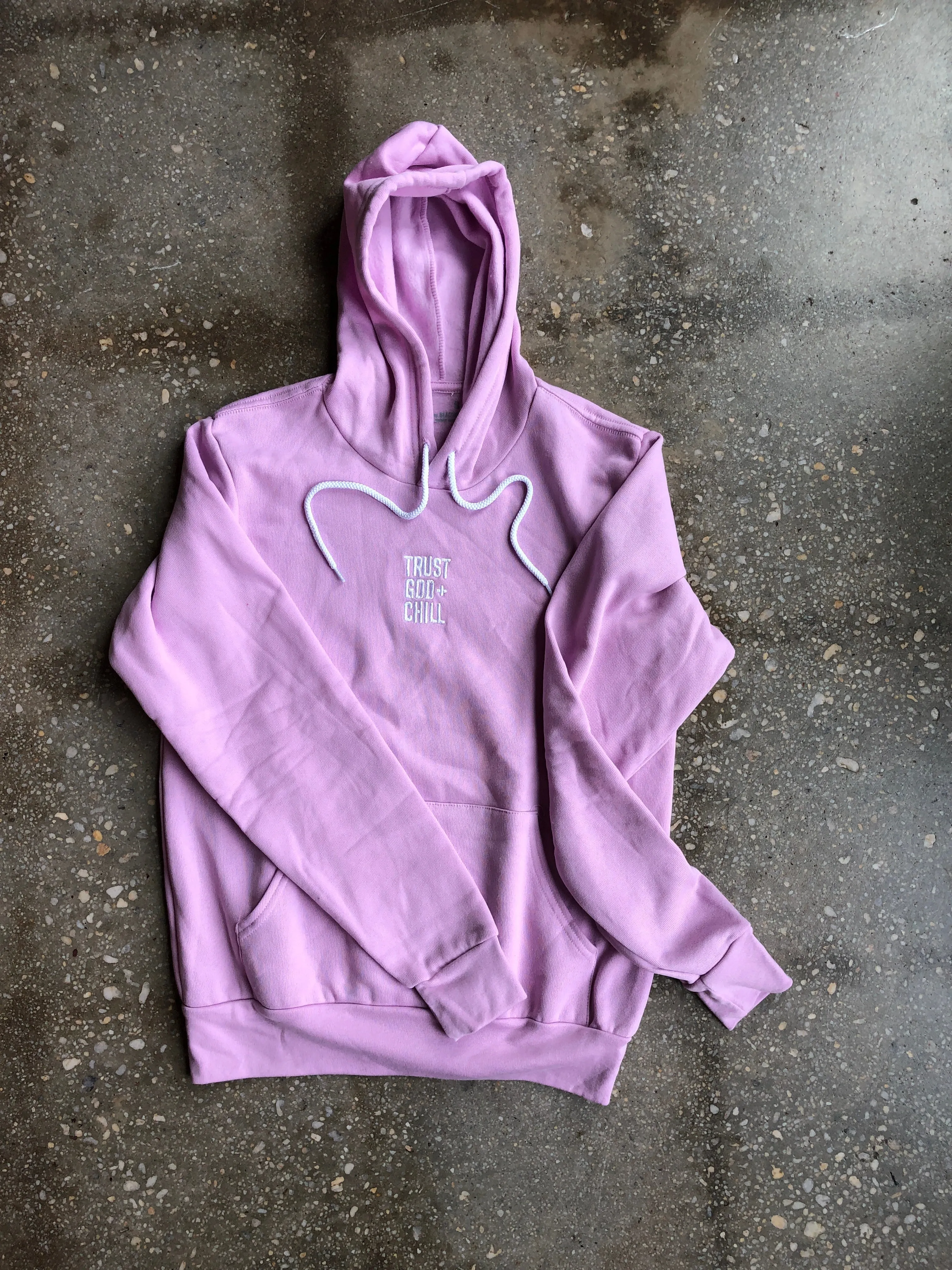 (CLEARANCE) Trust God   Chill Embroidered Adult Hoodie