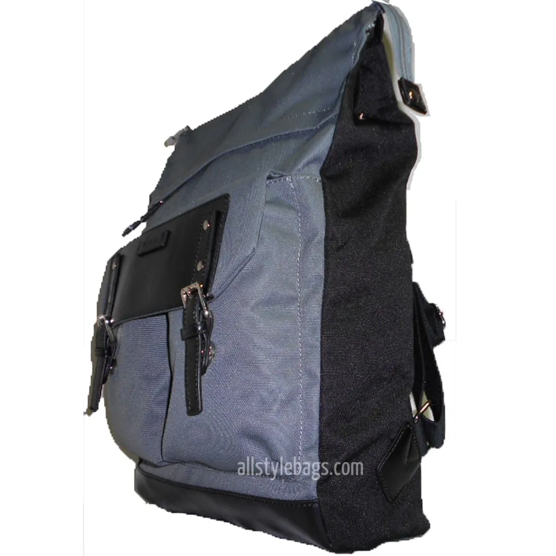 Color block Canvas School L Backpack blanc Black gray Laptop tablet Sport Bag