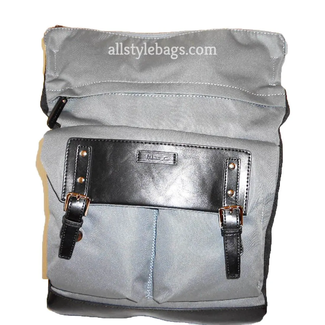 Color block Canvas School L Backpack blanc Black gray Laptop tablet Sport Bag