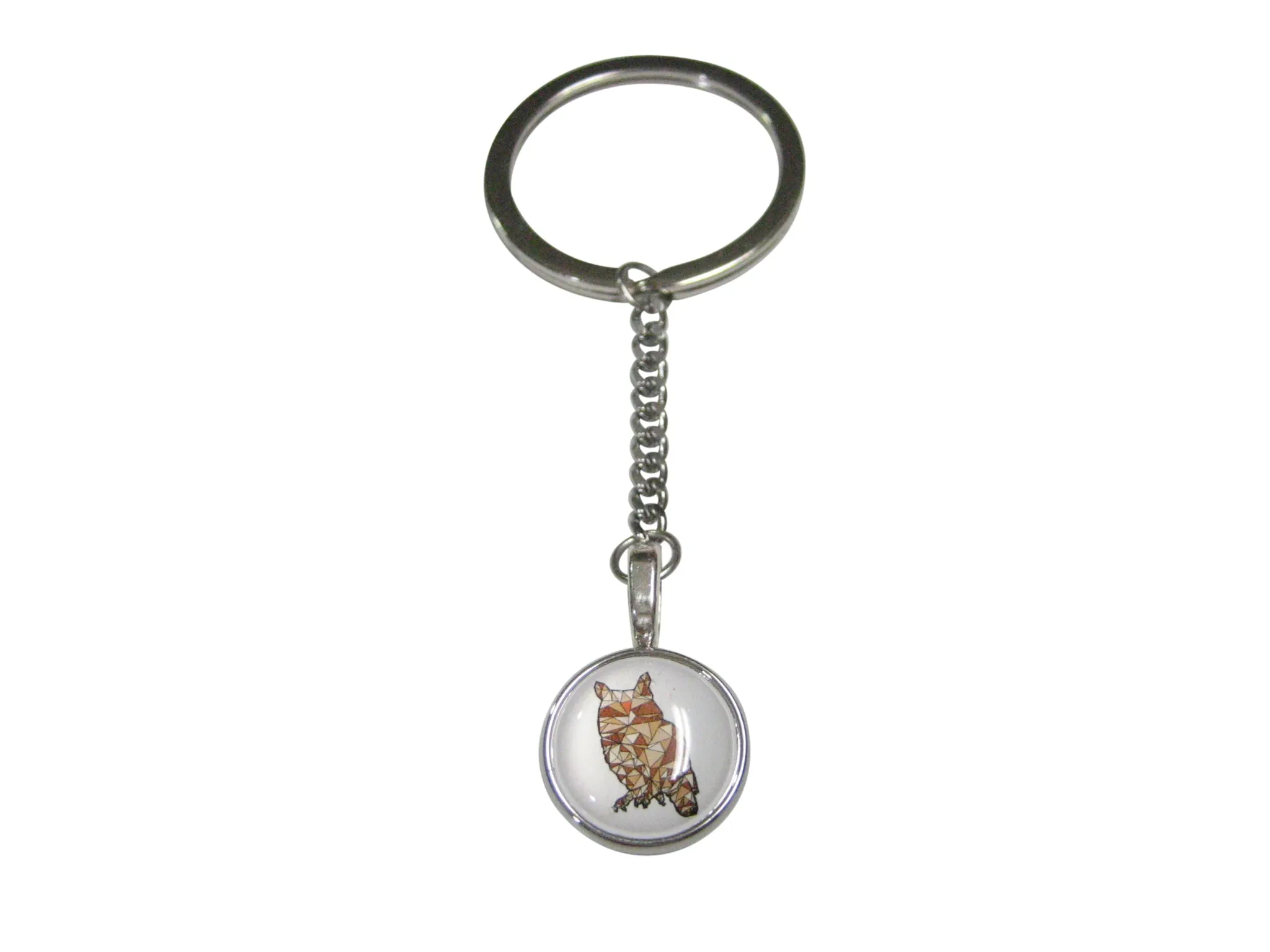 Colorful Geometric Owl Bird Pendant Keychain
