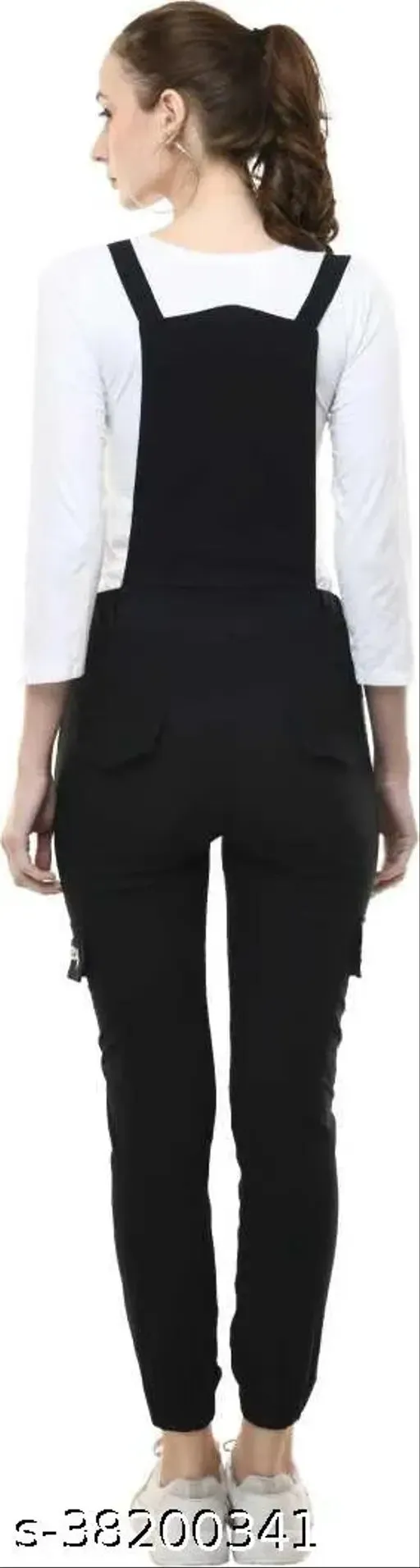 Comfy Latest Pretty Modern Stylish Latest Women Fashionable Full Length Printed Black Jumpsuits Size  S28 M30 L32  XL34