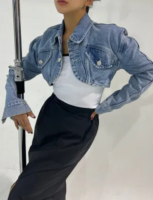 Cool Gal Cropped Denim Jacket