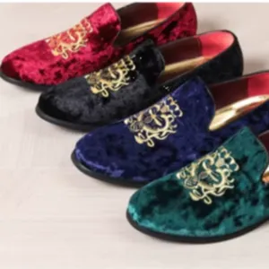 Cortina | Men's Luxury Suede Leather Loafers - Designer Embroidered Oxford Footwear