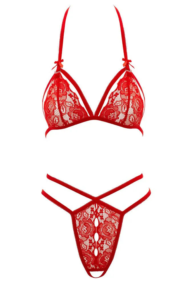 Cottelli Lingerie Lace Set Red