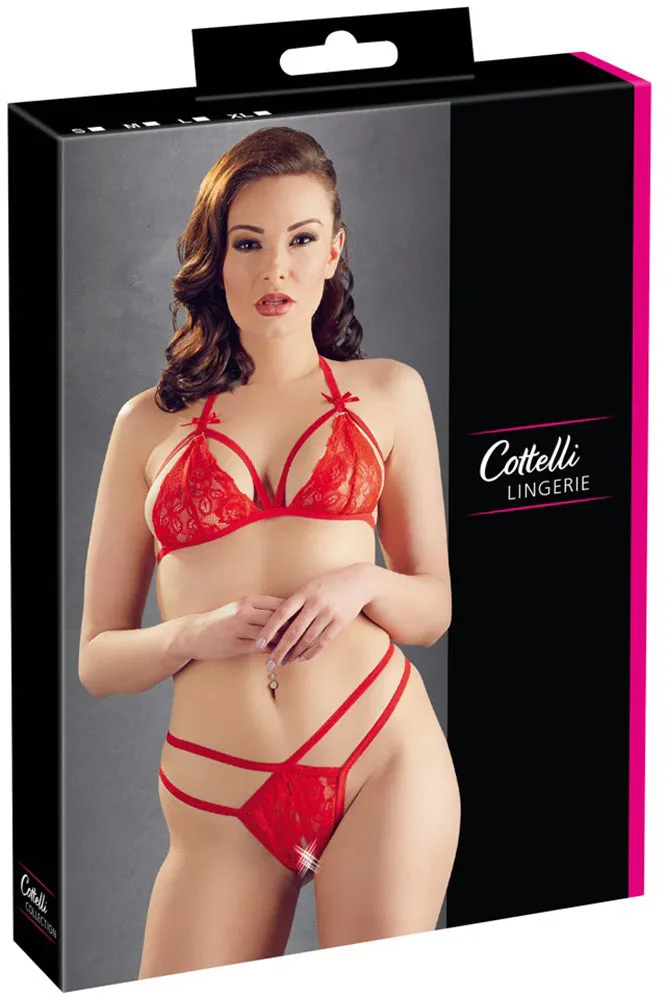 Cottelli Lingerie Lace Set Red