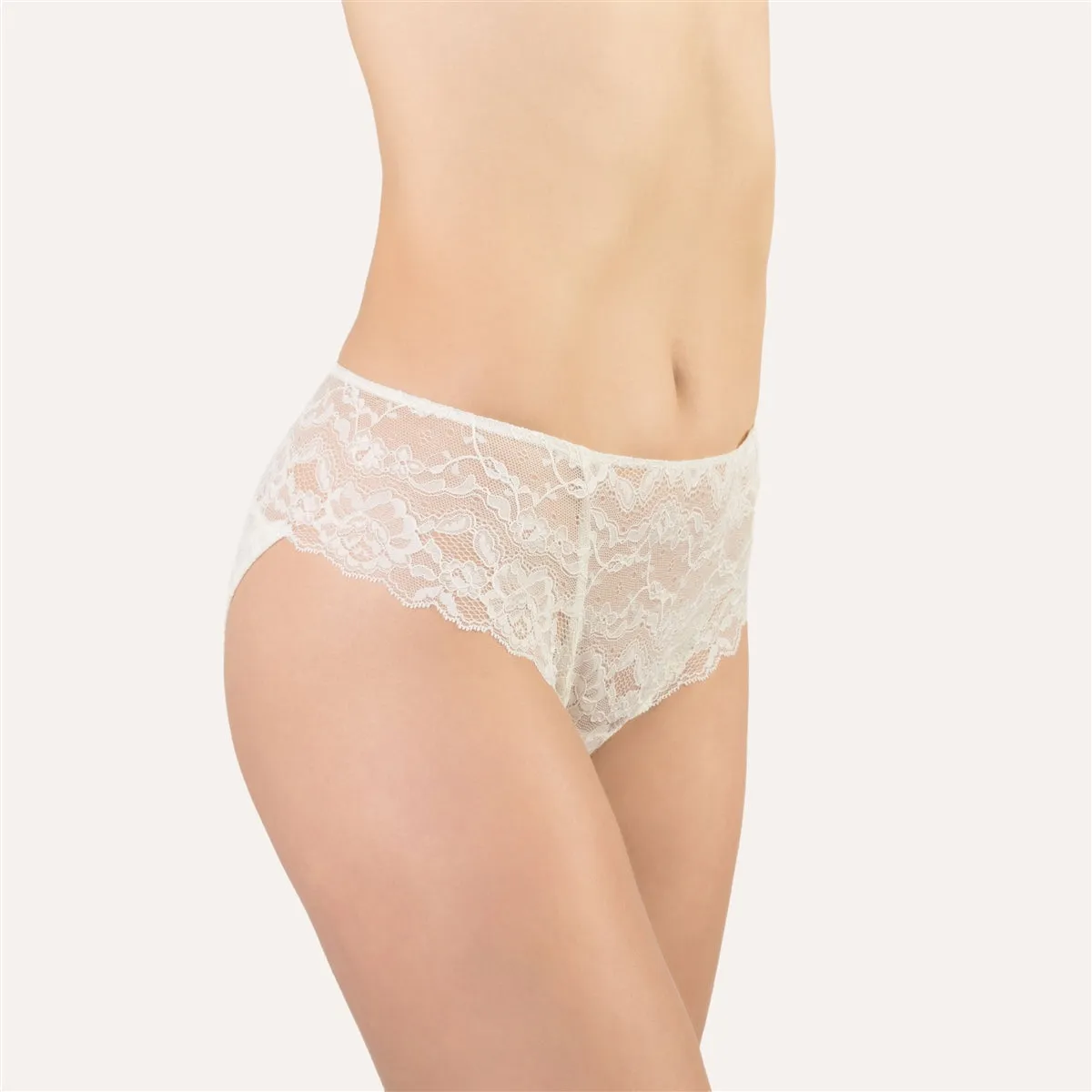 Cotton Club Giulia Bikini Brief - Ivory & Nude