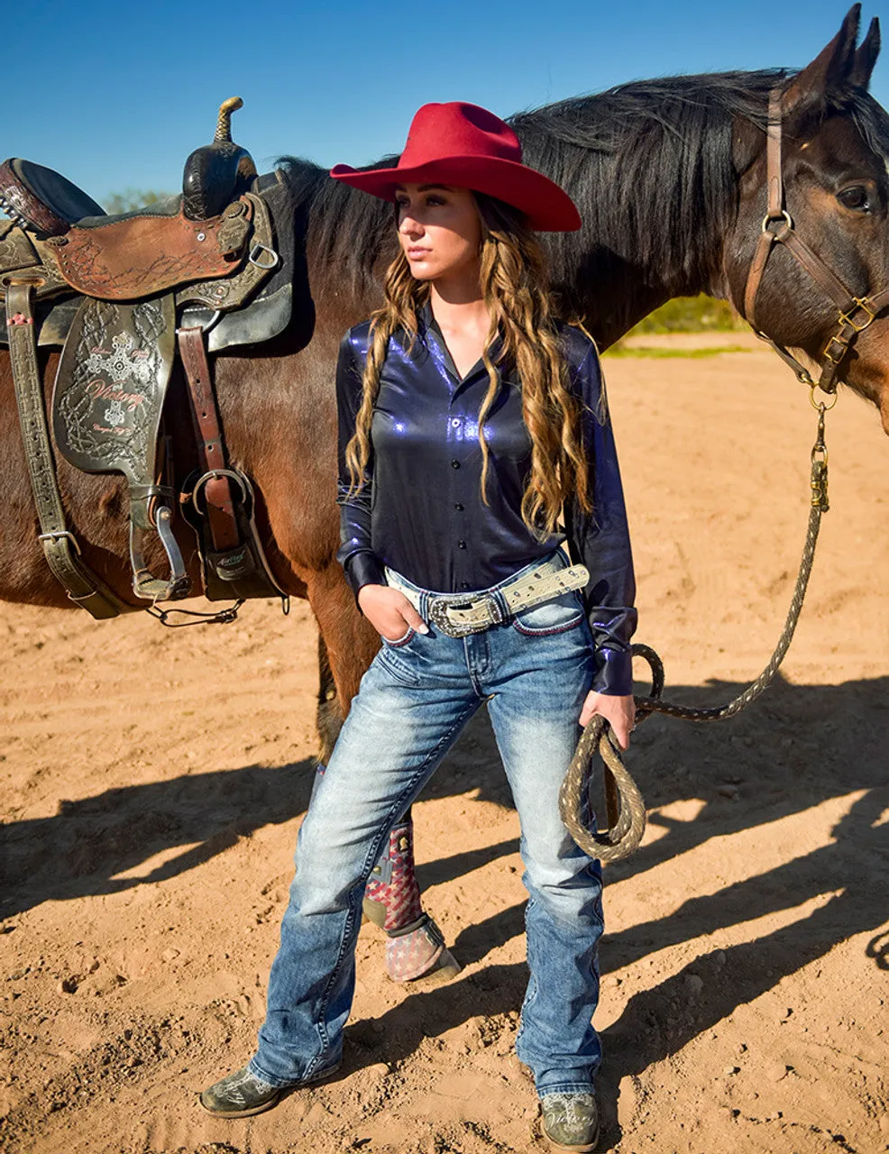Cowgirl Tuff  Red Roan Jeans