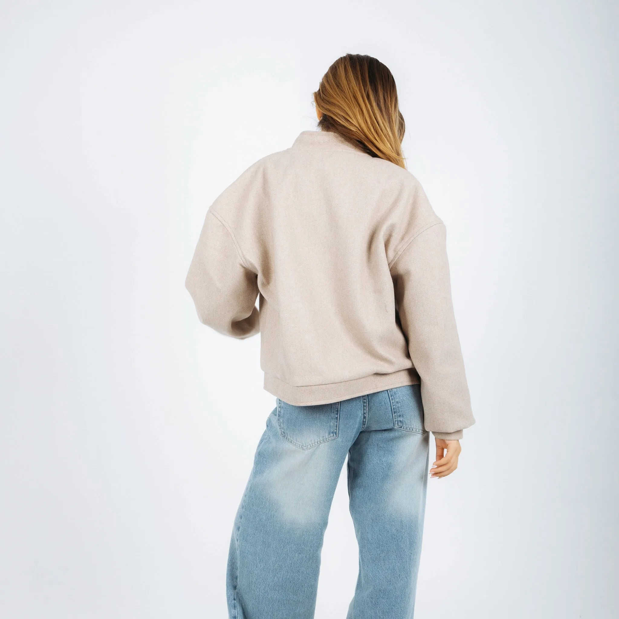 Cozy bomber jacket - Beige