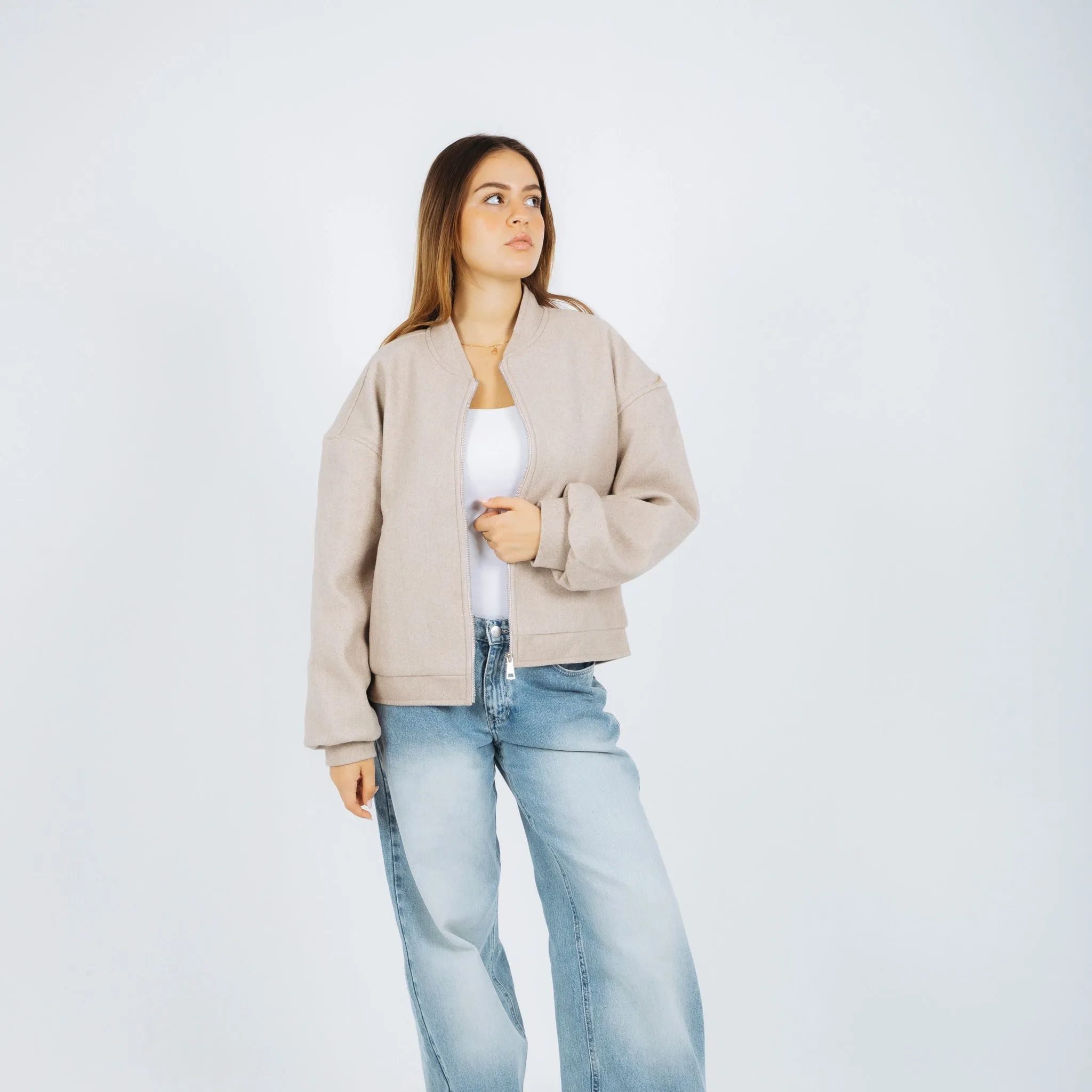 Cozy bomber jacket - Beige