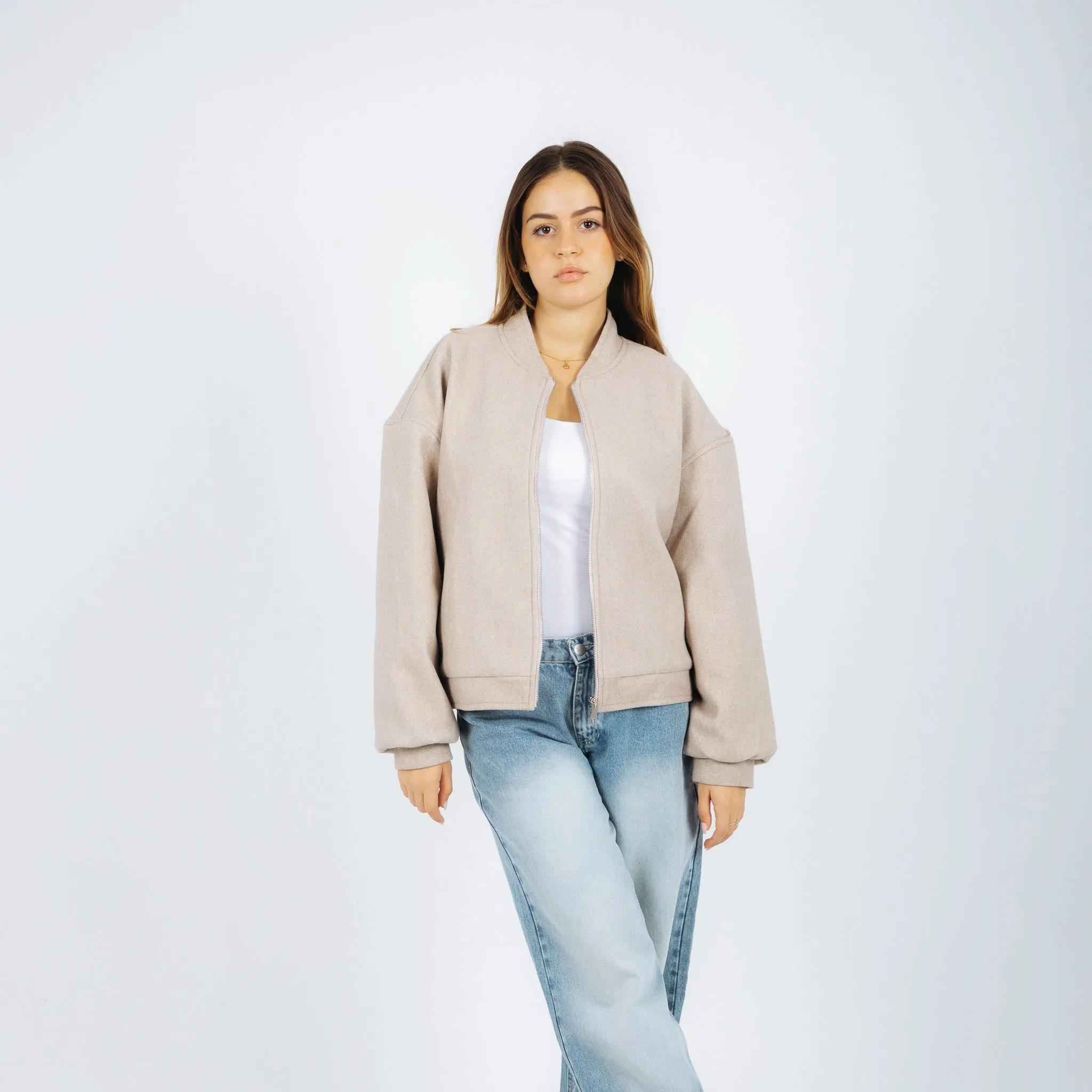 Cozy bomber jacket - Beige