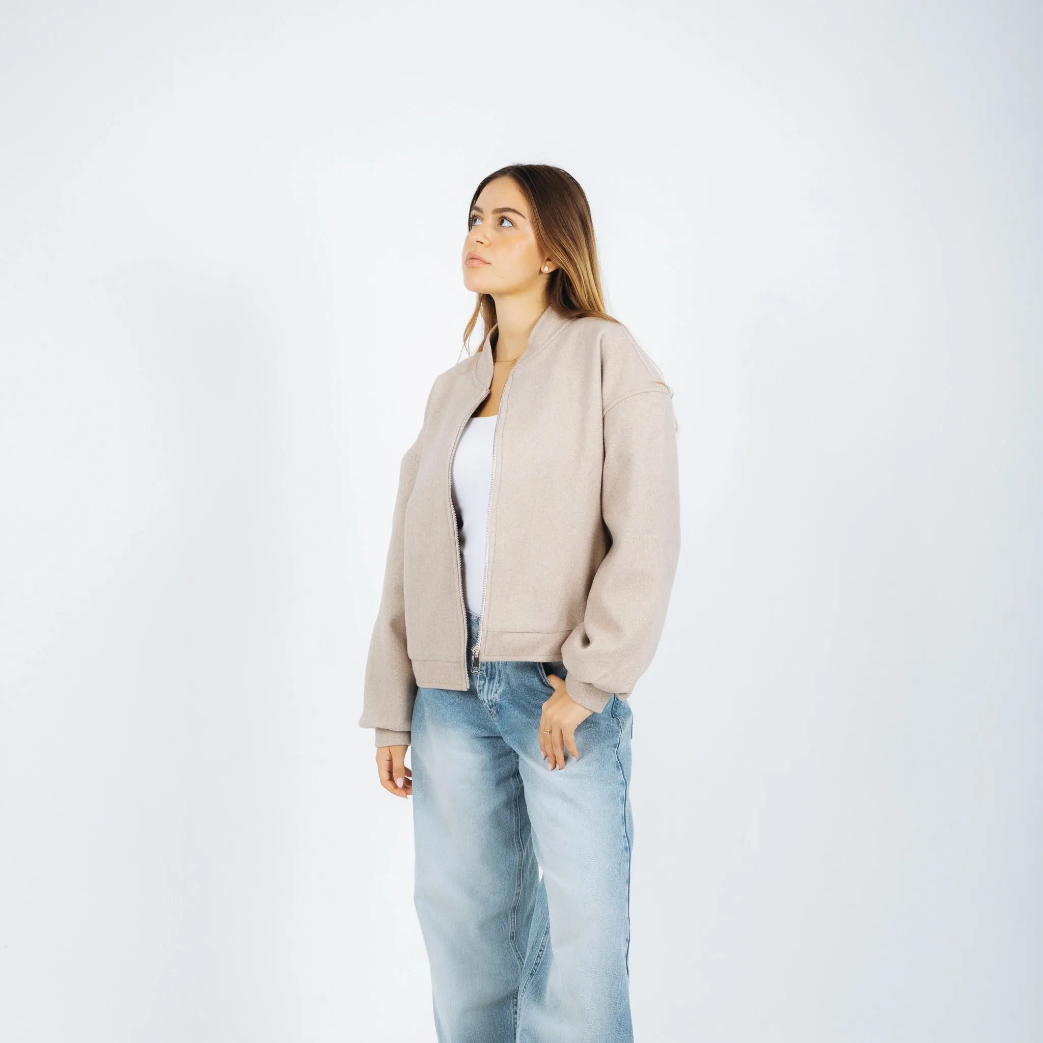 Cozy bomber jacket - Beige