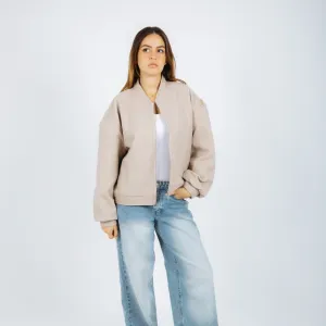 Cozy bomber jacket - Beige