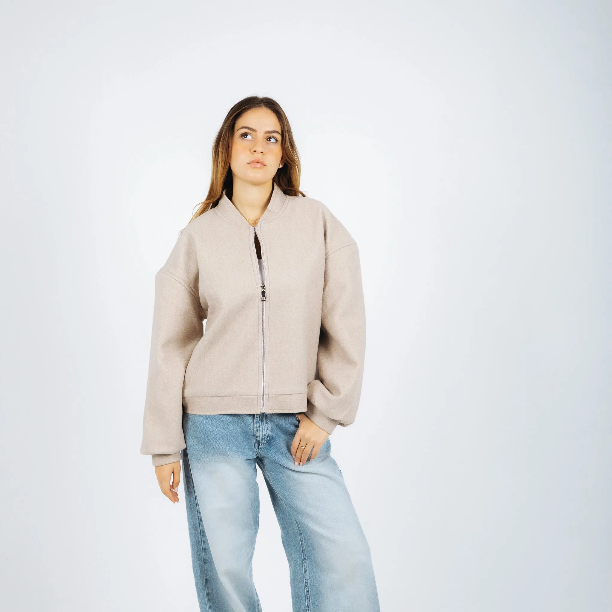 Cozy bomber jacket - Beige