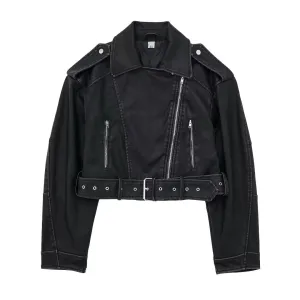 Cropped Leather Jacket