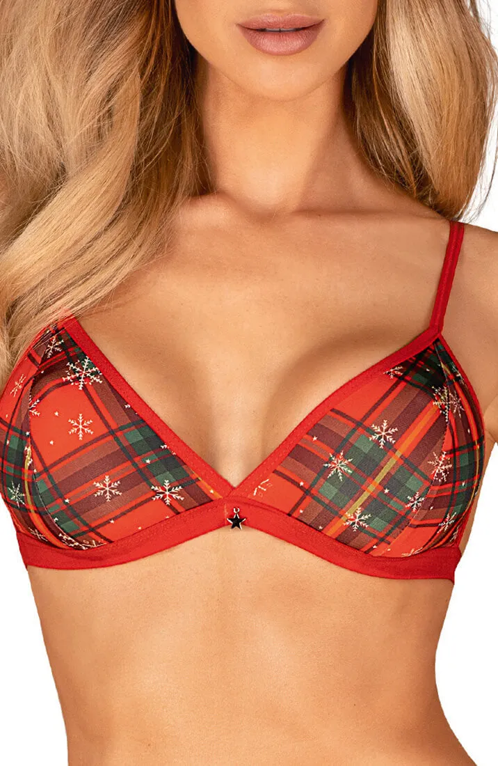 Crotchless Christmas lingerie set - NAUGHY!