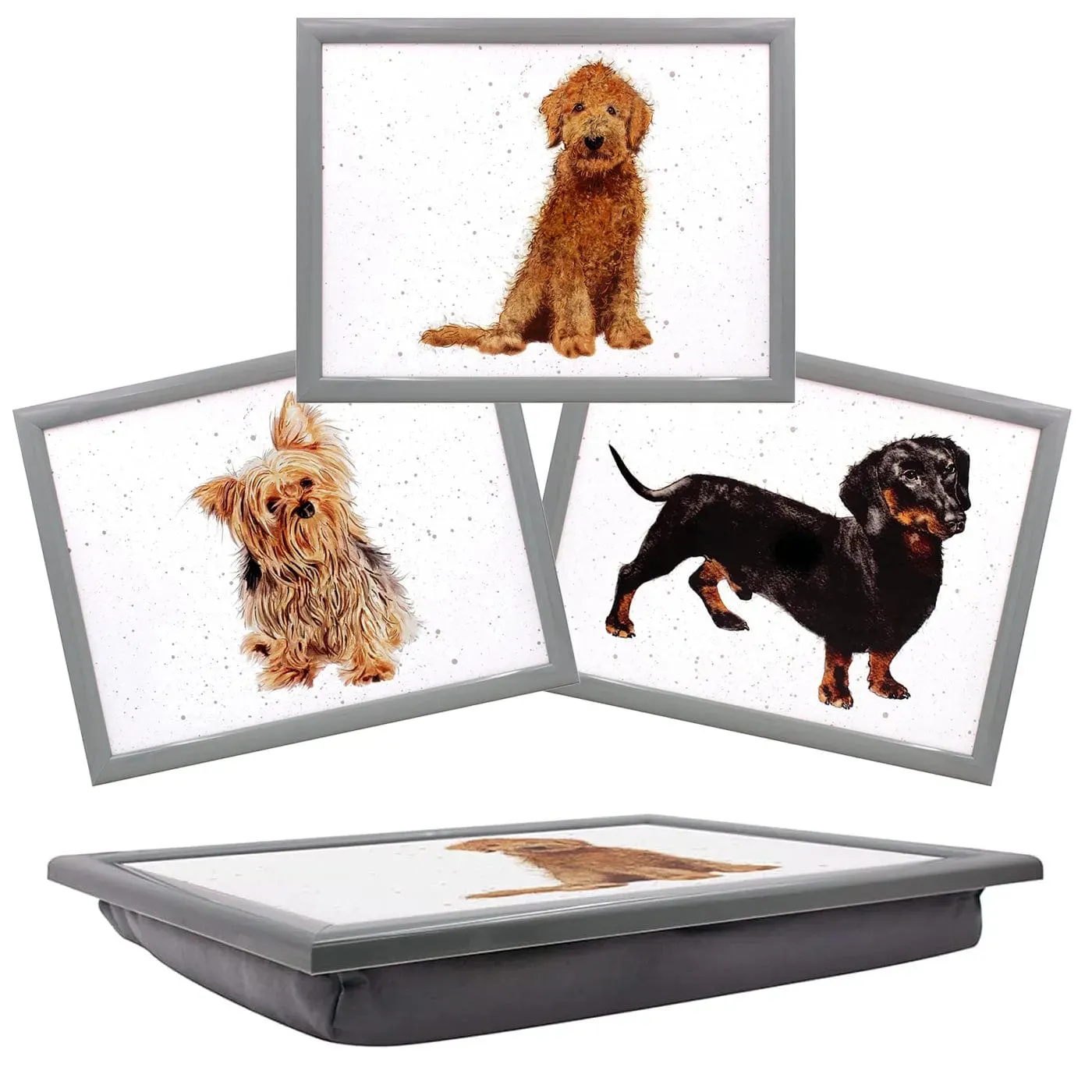 Cushioned Lap Tray with Padded Beanbag Base | Choice of Cockapoo, Dachshund or Yorkshire Terrier