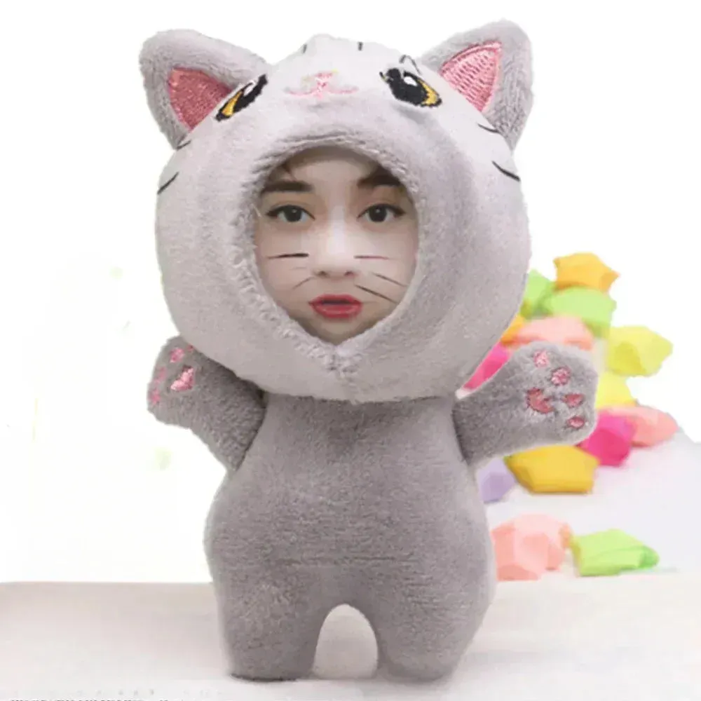 Custom 3D Plush Face Doll Keychain with Voice Recording